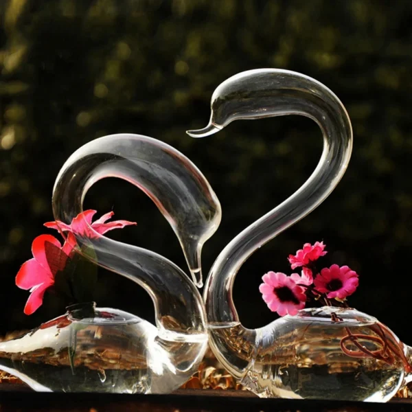 Swan-Shaped Hydroponic Flower Vase | Transparent Glass for Home Decoration, Holiday Gifts & Weddings - Image 5