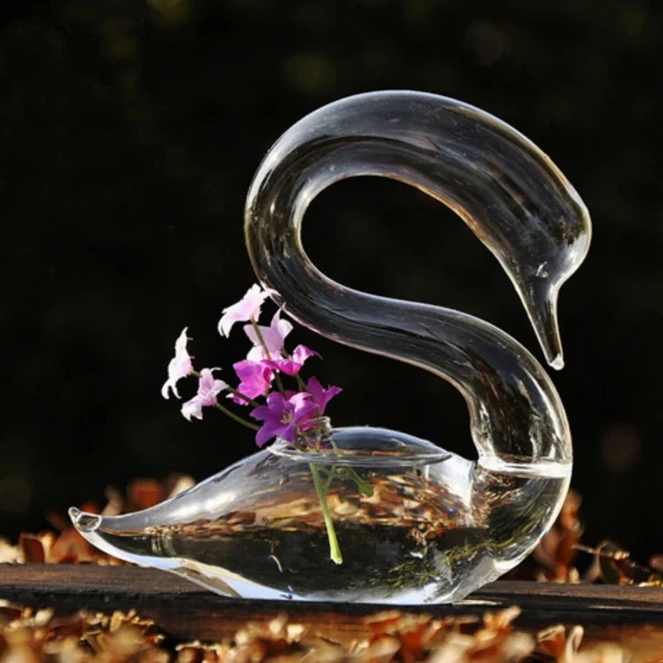 Swan-Shaped Hydroponic Flower Vase | Transparent Glass for Home Decoration, Holiday Gifts & Weddings - Image 6