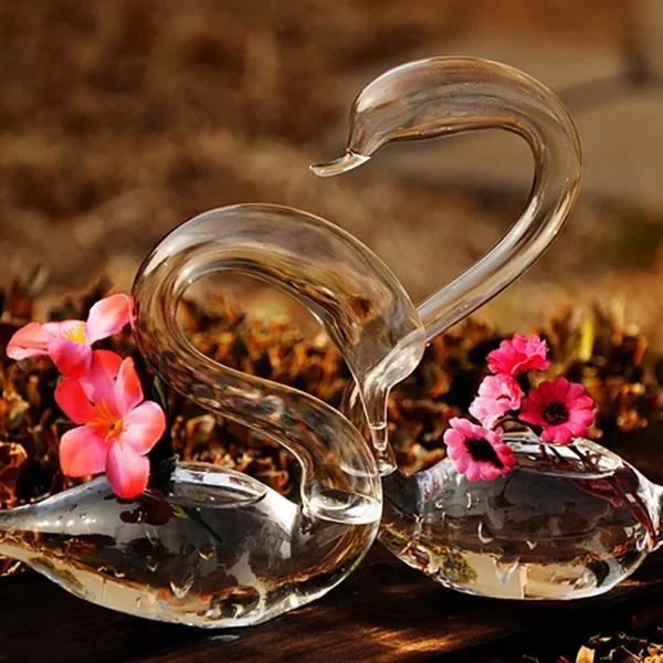 Swan-Shaped Hydroponic Flower Vase | Transparent Glass for Home Decoration, Holiday Gifts & Weddings - Image 4