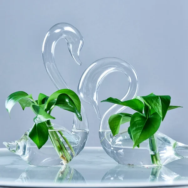 Swan-Shaped Hydroponic Flower Vase | Transparent Glass for Home Decoration, Holiday Gifts & Weddings - Image 2