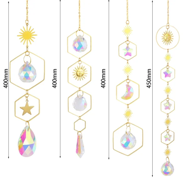 Crystal Wind Chime | Hexagon Diamond Prism Sun Catcher Pendant for Indoor & Outdoor Decor - Image 5