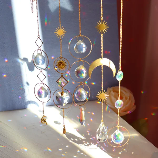 Crystal Wind Chime | Handmade Prism Sun Catcher for Garden, Window & Home Decor Rainbow Ornament - Image 2