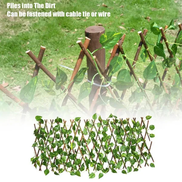 40cm/70cm Expanding Trellis Fence Retractable Fence Artificial Garden Plant Fence UV Protected Privacy Screen For Outdoor Indoor - Image 7