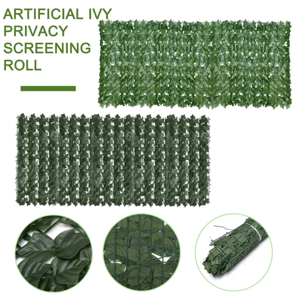 Artificial Green Leaf Screening Rolls Privacy Fence Screen Hedges Gardening Balcony Landscaping Garden Decoration Outdoor - Image 5