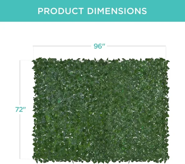 Best Choice Products Outdoor Garden 96x72-inch Artificial Faux Ivy Hedge Leaf and Vine Privacy Fence Wall Screen - Green - Image 2