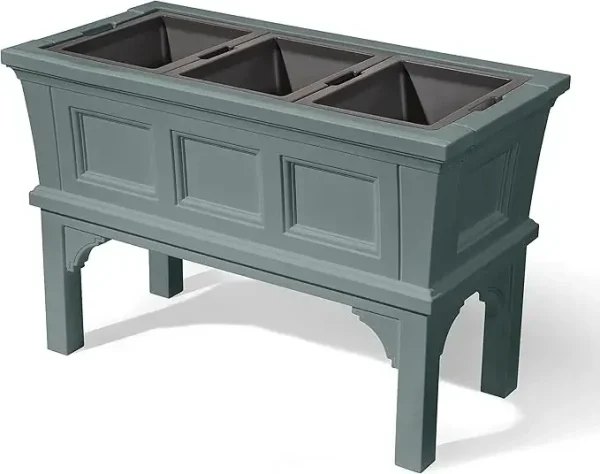 Atherton Raised Planter Box | Large Outdoor Planters with Easy Drainage for Gardening & Flowers on Patio or Porch - Image 6