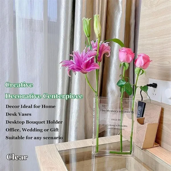 Creative Book-Shaped Acrylic Flower Vase | Modern Decorative Vase for Plants, Weddings, Gifts & Home Decor - Image 6