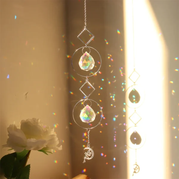 Crystal Wind Chimes Dream Catcher | Stained Glass Sun Catcher and Prism Rainbow Maker for Window, Garden & Christmas Decor - Image 15