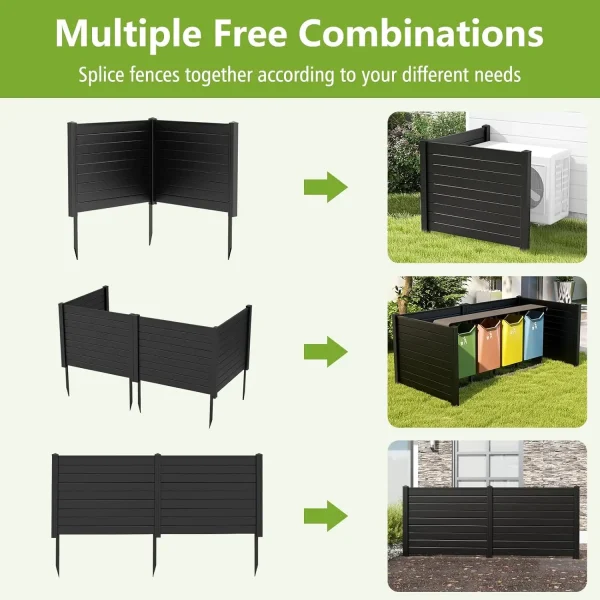 2 Packs Privacy Screen Fence Panels, 48"" X 38"" Air Conditioner Screen Trash Can Enclosure With 6 Ground Stakes, Outdoor Fence - Image 4