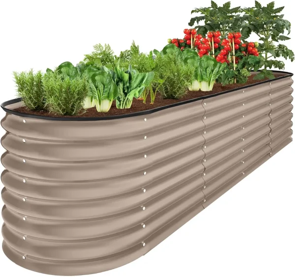 Best Choice Products 8x2x2ft Metal Raised Garden Bed, Oval Outdoor Deep Root Planter Box for Vegetables, Herbs w/ 4 Support Bars - Image 12