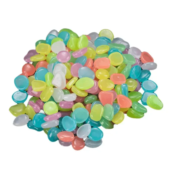 Reusable 100Pcs Luminous Multifunction Glow In The Dark Pebbles Outdoor Decorative Stones for Garden Yard Patio, Long Lasting Br - Image 13