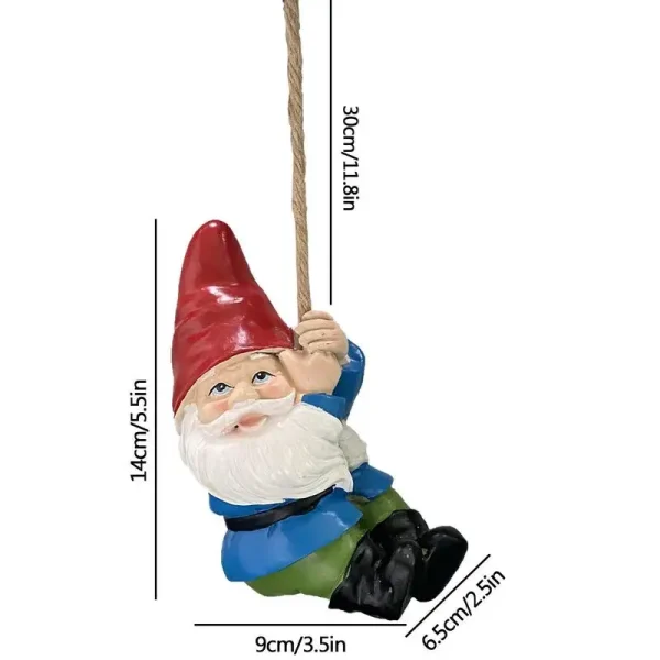 2PCS Outdoor Resin Gnome Garden Statue | Cute Climbing Dwarf Sculptures for Tree & Garden Decor - Image 6