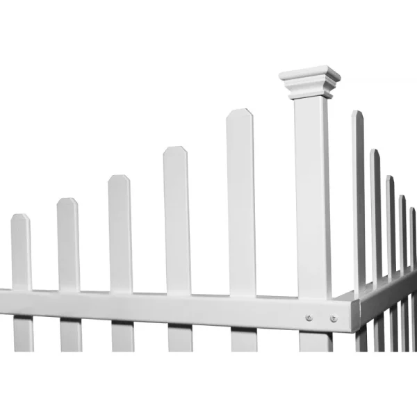 30in H x 40in W No-Dig Zippity Ashley Corner Vinyl Picket Fence | 2-Panel Decorative Garden Fence Border - Image 6