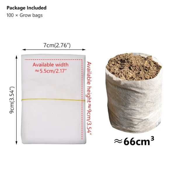 100Pcs Biodegradable Non-Woven Seedling Pots – Eco-Friendly Fabric Grow Bags for Nursery & Planting - Image 13