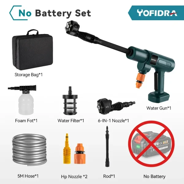 Yofidra 200Bar Brushless High-Pressure Washer Gun – 6-in-1 Rechargeable Cleaning & Irrigation Spray Gun - Image 9