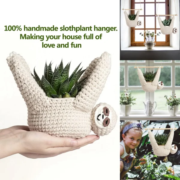 Sloth Plant Hanger | Hanging Planter for Succulent Pots | Unique Gift for Plant Lovers - Image 6