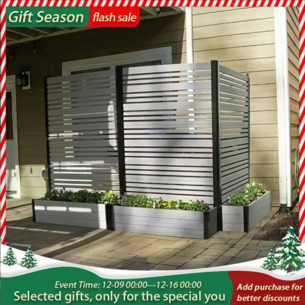 Outdoor Freestanding Privacy Fence Screen Panel 6ft H 4ft W X 1ft L 6ft H X 4ft W X 1ft L WoodTek Vinyl Planter Box Kit