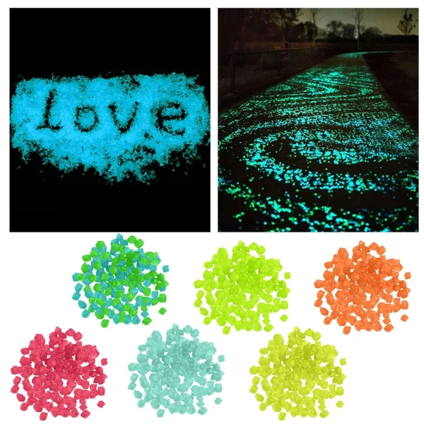 Garden Decorative Pebbles Stones Non Radioactive Resin Material Glowing Fish Tank Pebbles Garden Yard Decor Glow Stones