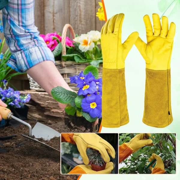 Rose Pruning Gloves | Thorn-Resistant Gardening Gloves with Long Forearm Protection for Men & Women - Image 3