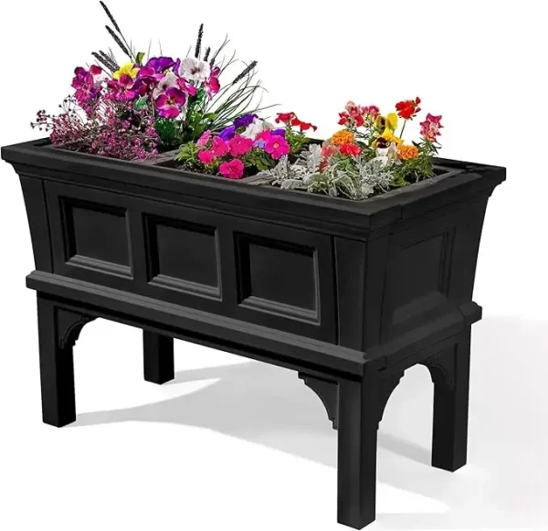 Atherton Raised Planter Box | Large Outdoor Planters with Easy Drainage for Gardening & Flowers on Patio or Porch - Image 8