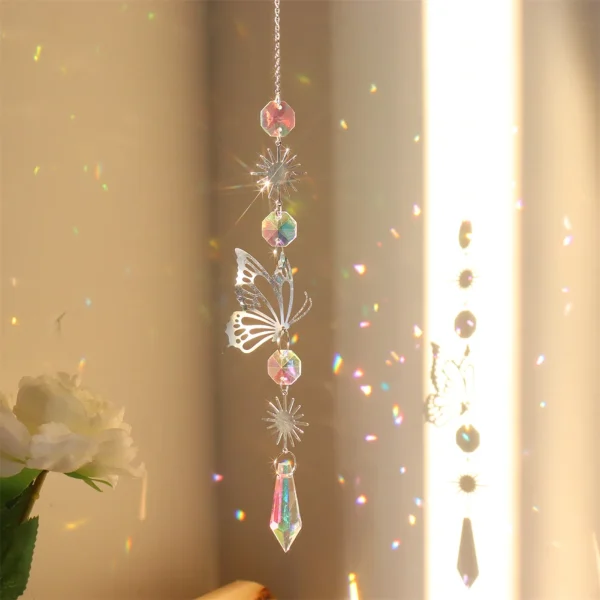 Crystal Wind Chimes Dream Catcher | Stained Glass Sun Catcher and Prism Rainbow Maker for Window, Garden & Christmas Decor - Image 19