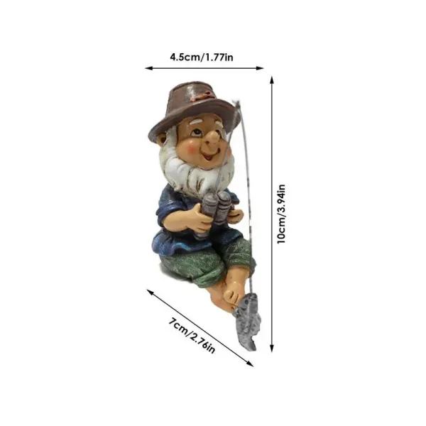 Cute Fishing Gnome Statue Flower Pot Decor Resin Figurine Dwarf Sculpture for Garden Ornament Outdoor Pond Lawn Yard Decorations - Image 6