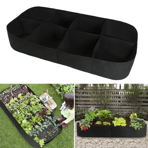 2Pcs Large Felt Multi-Grid Garden Planting Bags | Durable Vegetable & Flower Planting Pots - Image 4