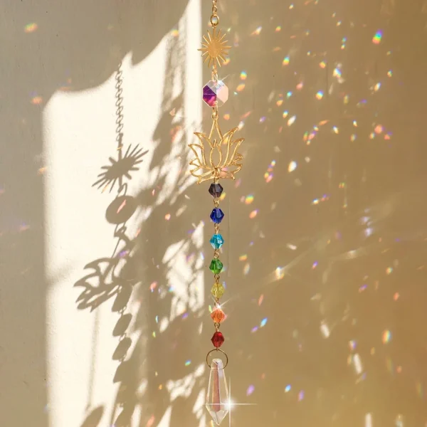 Rainbow Maker Stained Glass | Hanging Crystal Sun Catcher for Garden Decor & Chakra Prisms - Image 3