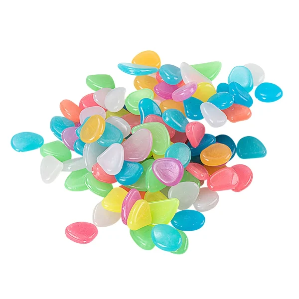 Fish Tank Decorative Aquarium Ornaments Stones Glow In The Dark Luminous Pebbles Stones For Garden Fluorescence Stone Nail Art - Image 5