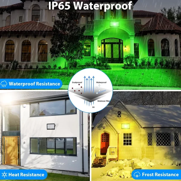 Ultra-Thin 50W LED Floodlight – IP65 Waterproof Outdoor Spotlight with Remote Control - Image 2