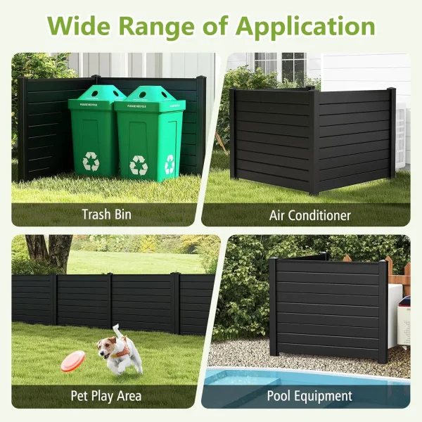 2 Packs Privacy Screen Fence Panels, 48"" X 38"" Air Conditioner Screen Trash Can Enclosure With 6 Ground Stakes, Outdoor Fence - Image 6