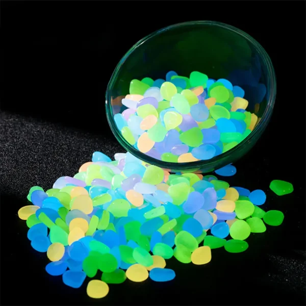 Reusable 100Pcs Luminous Multifunction Glow In The Dark Pebbles Outdoor Decorative Stones for Garden Yard Patio, Long Lasting Br - Image 6