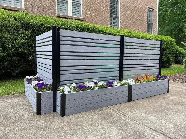 Outdoor Freestanding Privacy Fence Screen Panel 6ft H 4ft W X 1ft L 6ft H X 4ft W X 1ft L WoodTek Vinyl Planter Box Kit - Image 8