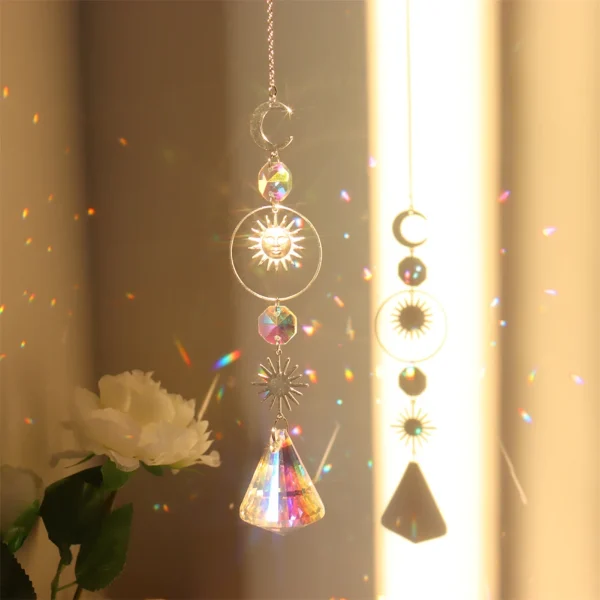 Crystal Wind Chimes Dream Catcher | Stained Glass Sun Catcher and Prism Rainbow Maker for Window, Garden & Christmas Decor - Image 17