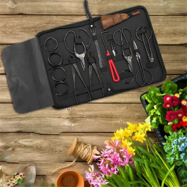 Bonsai Tool Set | 10-Piece Carbon Steel Garden Pruning Kit with Nylon Case for Bonsai Styling & Trimming - Image 5