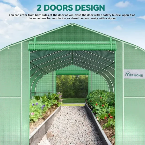 Large Heavy-Duty Walk-In Greenhouse | Portable Tunnel Greenhouse for Gardening - Image 4