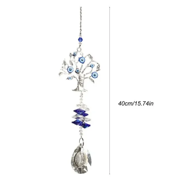 Evil Eye Sun Catcher | Flower-Shaped Crystal Rainbow Ornament for Window, Garden & Tree Decor - Image 6