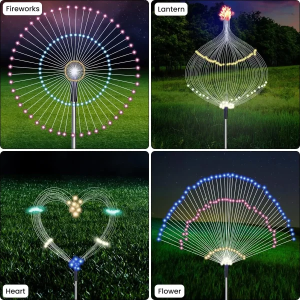 Lightess Solar Fireworks Lights | Outdoor Waterproof Lighting with Remote (5 Pack) - Image 5