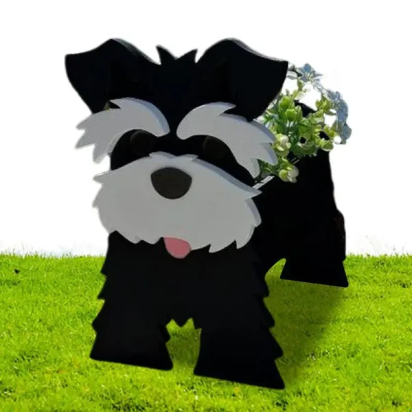 Cute Dog Garden Flower Pot | Samoyed, Schnauzer, Bulldog, Corgi DIY PVC Planter for Indoor & Outdoor Garden Decor - Image 3