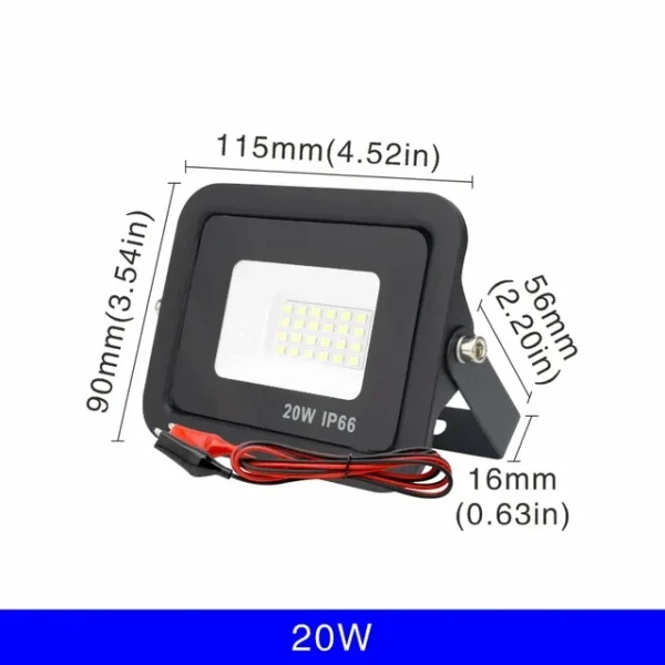 DC12V Led Flood Light 20W 30W 50W 100W Outdoor Spotlight IP66 Waterproof Reflector Portable 12V Led Lights - Image 10