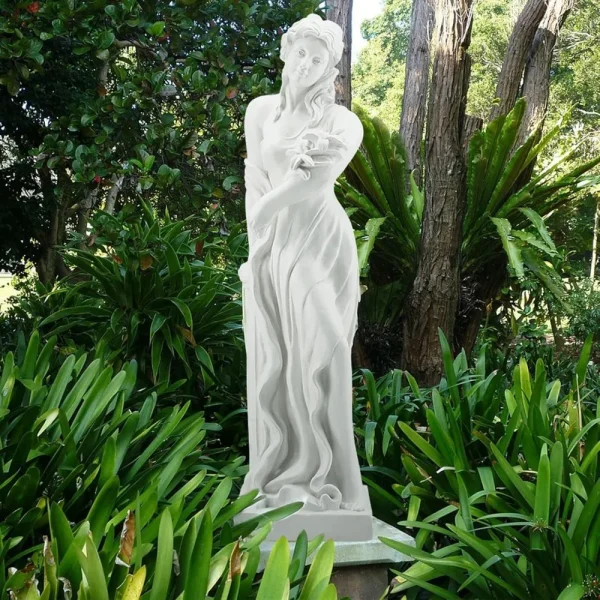 51'' Large Outdoor Garden Nymph Statue,MgO Garden Statue Goddess of Spring Flowers,Roman Style Sculptures Decorations - Image 6