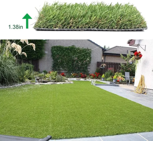 Artificial Turf Lawn | Realistic Synthetic Grass with Drainage Holes for Indoor & Outdoor Use – Pet-Friendly Faux Grass - Image 5