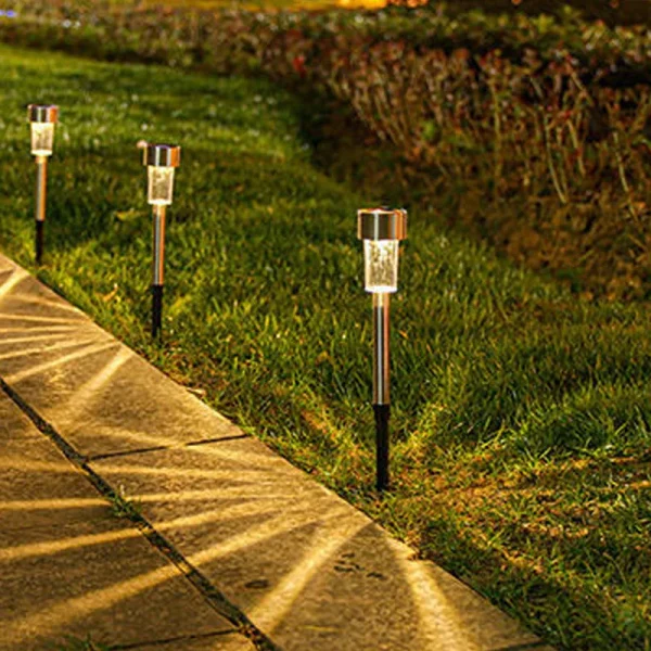 5pcs   Lawn Light Solar Ground Plug Light Stainless Steel Small Tube Light Outdoor Landscape Lighting For Backyard Patio - Image 9