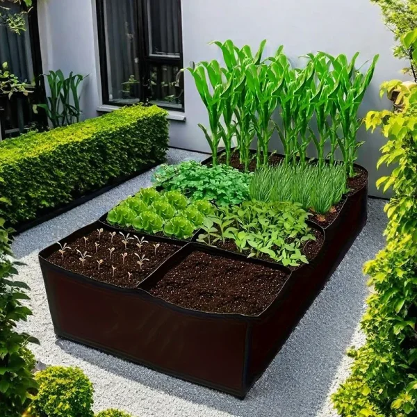 8-Grid Plant Grow Bag | Reusable Raised Planting Bed for Flowers, Vegetables & Herbs – Portable Garden Container - Image 3