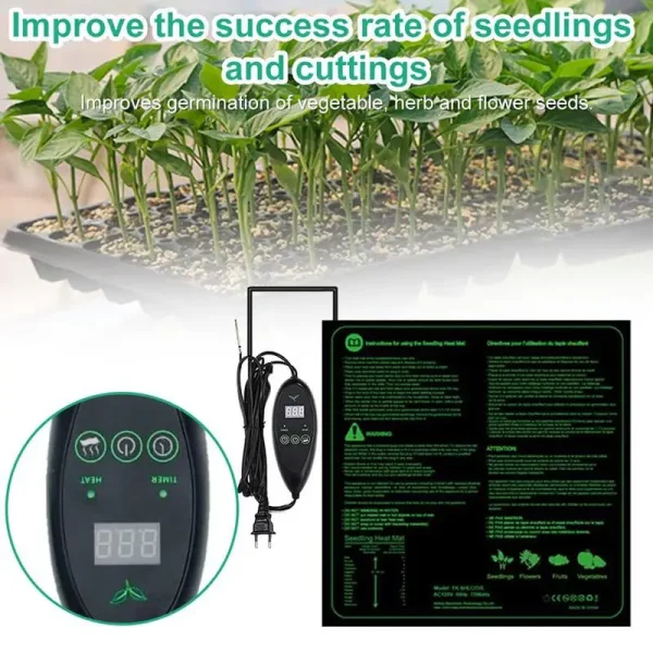 Waterproof Seedling Heating Mat | Plant Germination & Propagation Pad for Greenhouse Gardening (25x50cm / 50x50cm) - Image 3