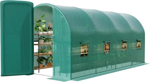 Galvanized Steel Tunnel Greenhouse 28x10x7.5 ft | Large Garden Hot House for Home Gardening & Seed Germination - Image 10