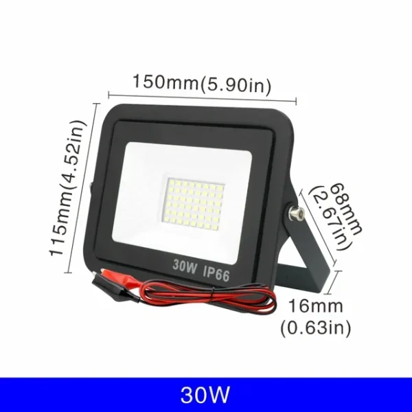 DC12V Led Flood Light 20W 30W 50W 100W Outdoor Spotlight IP66 Waterproof Reflector Portable 12V Led Lights - Image 8