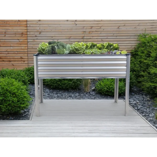 Galvanized Raised Garden Bed with Legs | 48x24x31in Elevated Planter Box for Vegetables & Flowers - Image 5