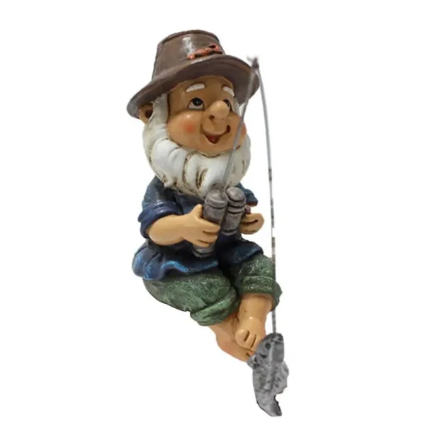 Cute Fishing Gnome Statue Flower Pot Decor Resin Figurine Dwarf Sculpture for Garden Ornament Outdoor Pond Lawn Yard Decorations - Image 7