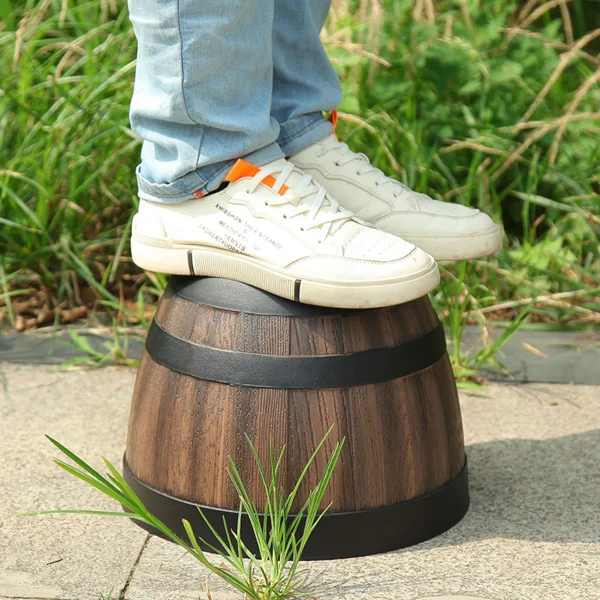 Faux Whiskey Barrel Plant Pot | Plastic Planter for Indoor & Outdoor Use - Image 4